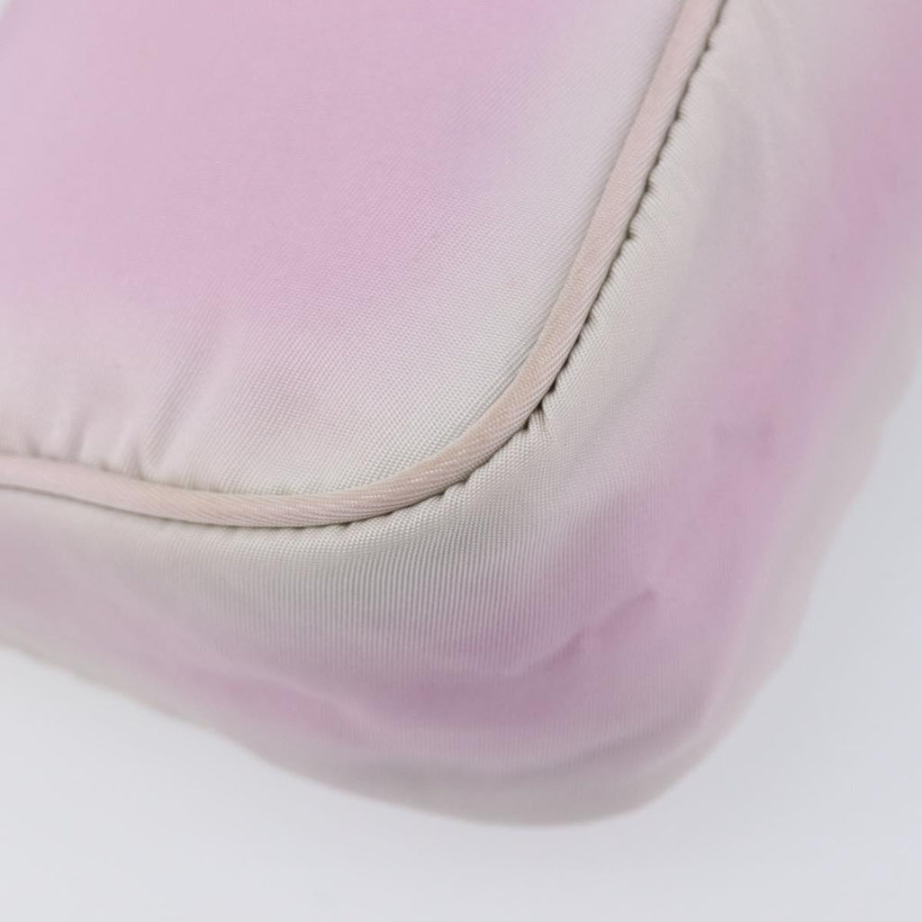 PRADA Accessory Pouch Nylon Pink Silver Auth 207483