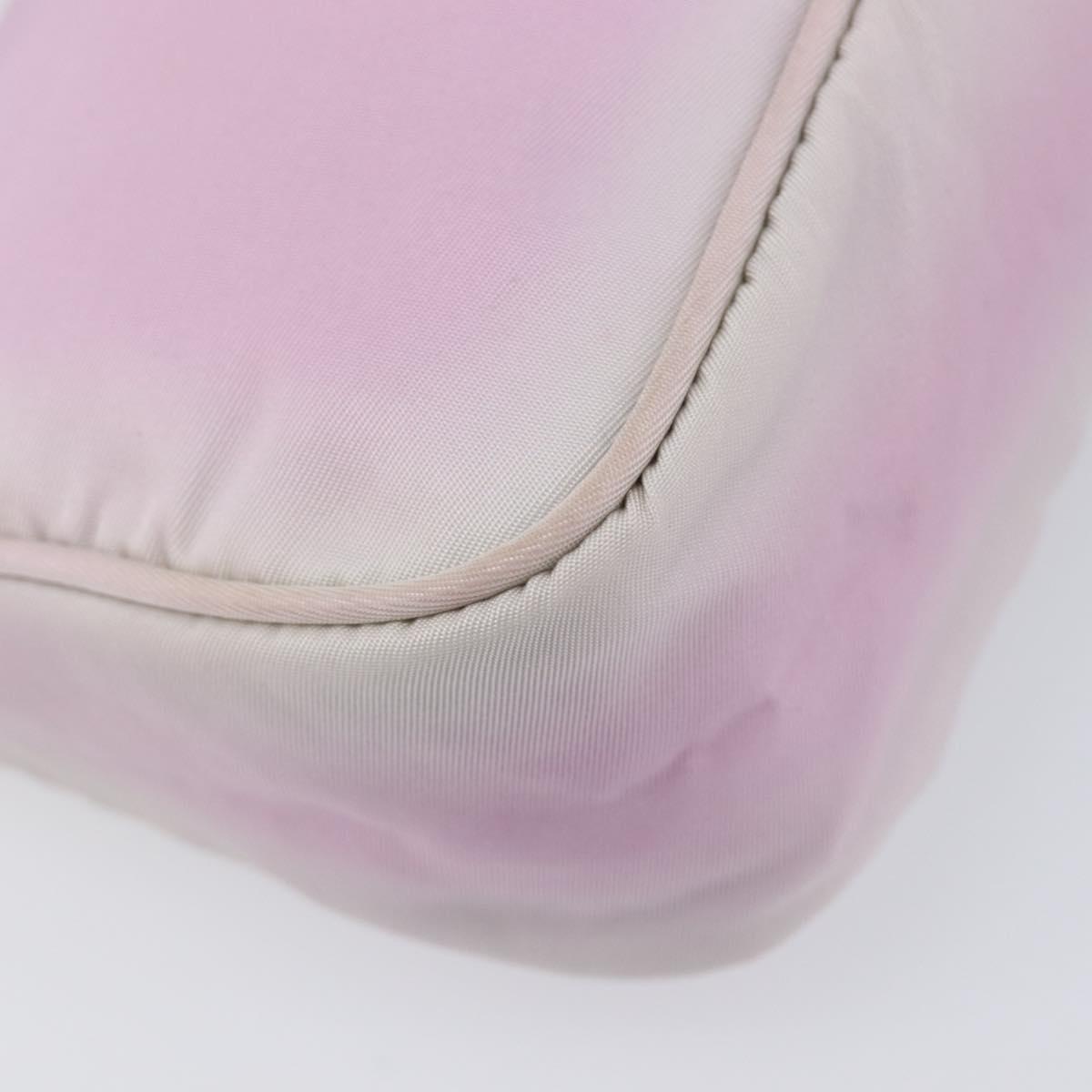PRADA Accessory Pouch Nylon Pink Silver Auth 207483