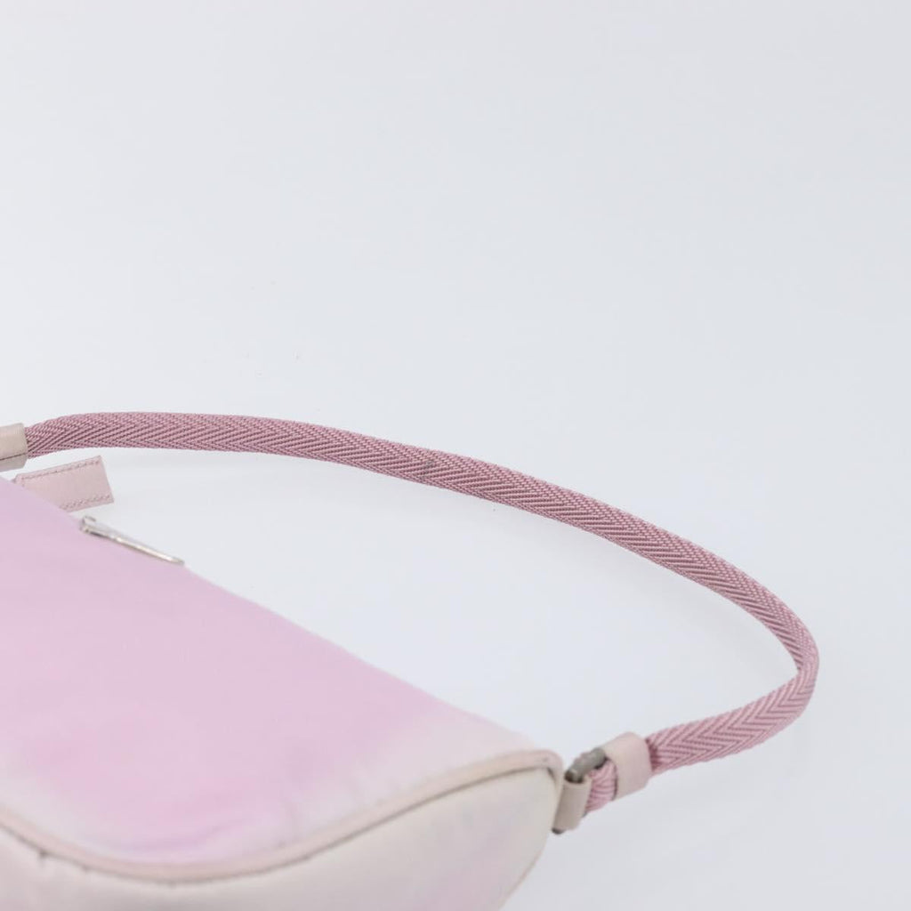 PRADA Accessory Pouch Nylon Pink Silver Auth 207483