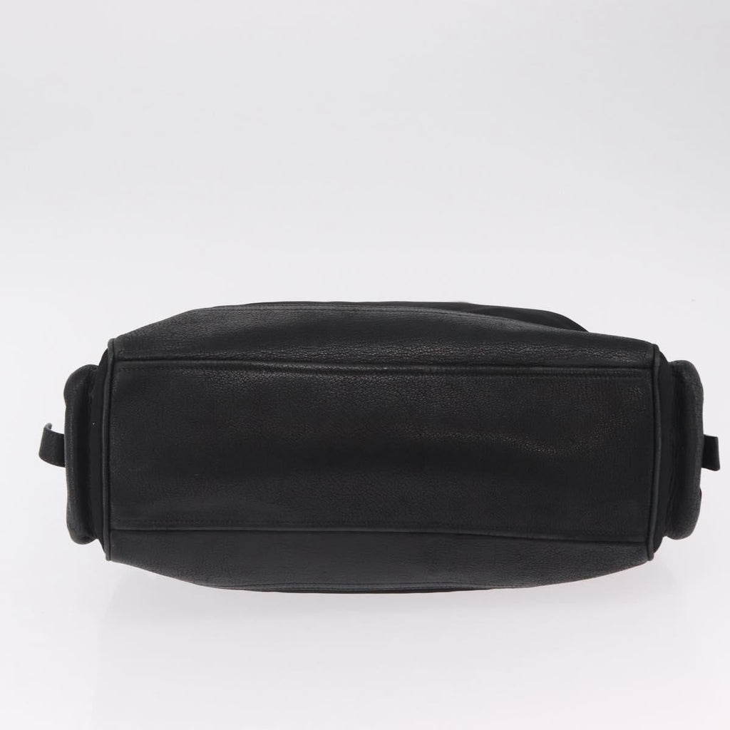 PRADA Tote Bag Nylon Black Silver Auth 207682