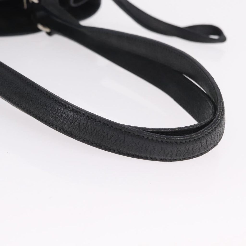 PRADA Tote Bag Nylon Black Silver Auth 207682