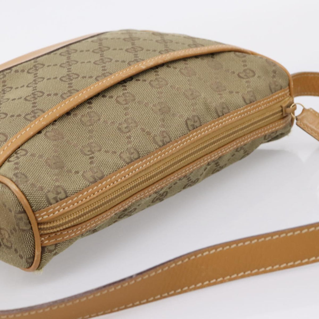 GUCCI GG Canvas Shoulder Bag Beige Gold Tone 007 290 4 0209 0 Auth 207728