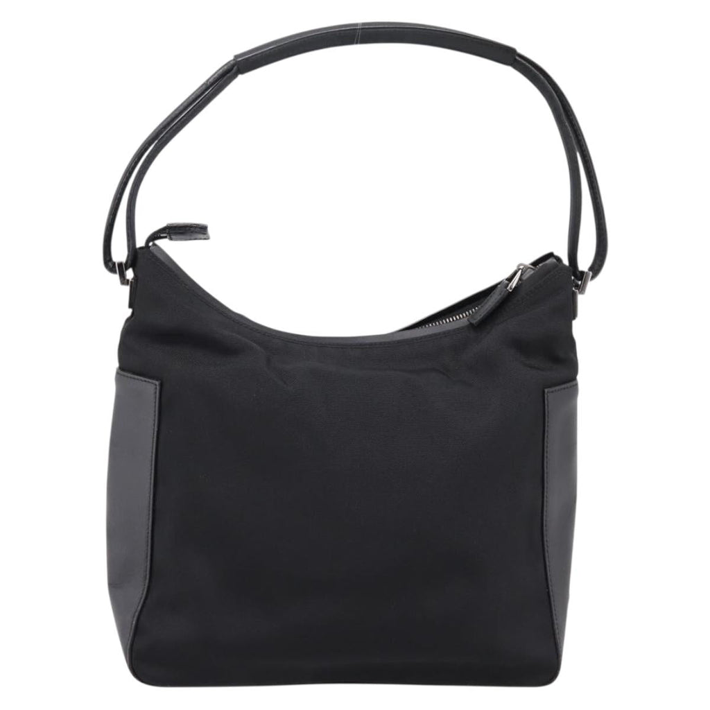 GUCCI Shoulder Bag Canvas Black Silver 001 3766 Auth 207730A