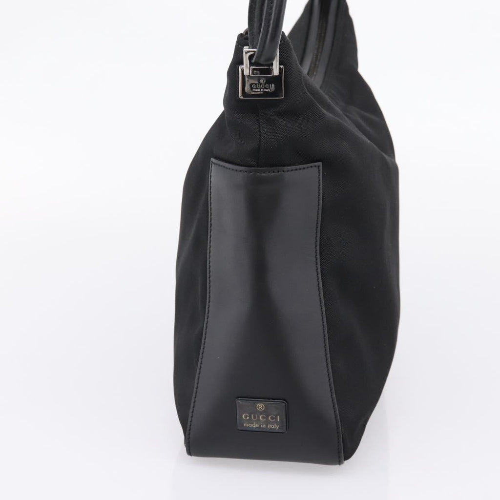GUCCI Shoulder Bag Canvas Black Silver 001 3766 Auth 207730A