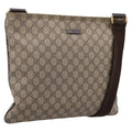 GUCCI GG Supreme Shoulder Bag PVC Beige Gold Tone 201446 Auth 207731A