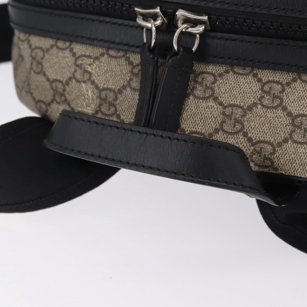 GUCCI GG Supreme Backpack PVC Beige Silver 406370 Auth 207738