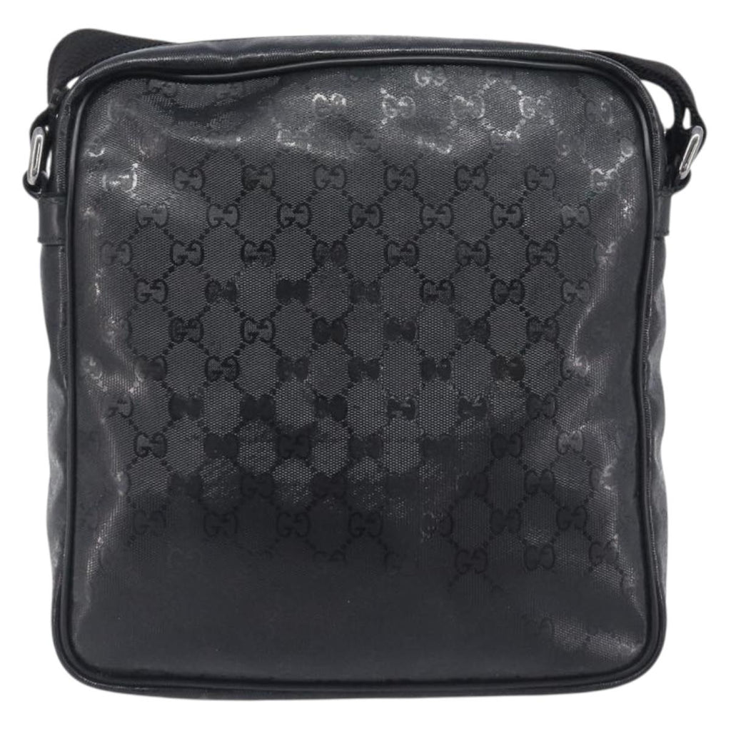 GUCCI GG Implementation Shoulder Bag PVC Black Silver 201448 Auth 207747