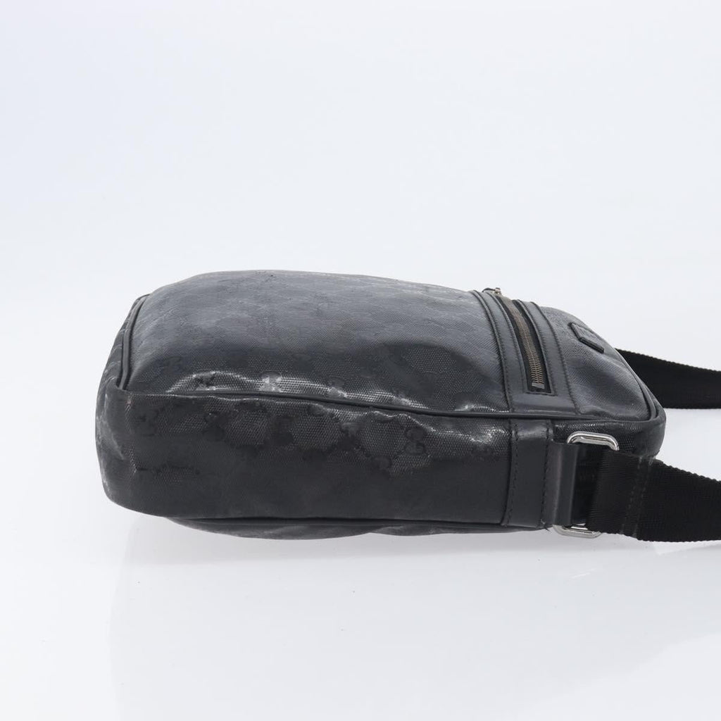 GUCCI GG Implementation Shoulder Bag PVC Black Silver 201448 Auth 207747