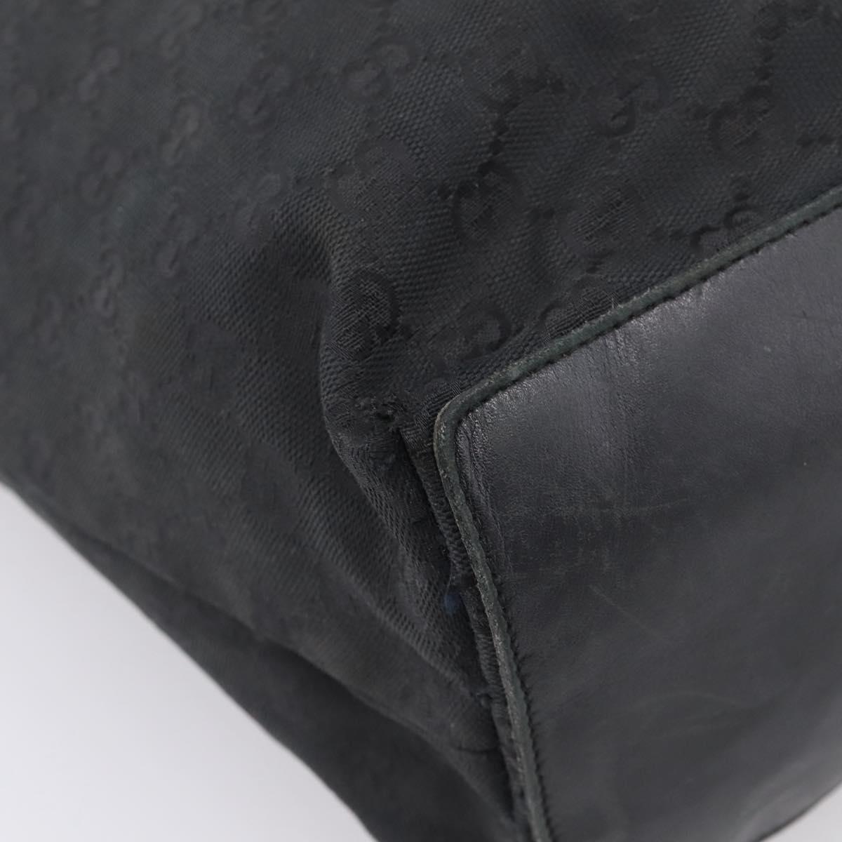 GUCCI GG Canvas Hand Bag Black Gold Tone 002 1097 Auth 207751