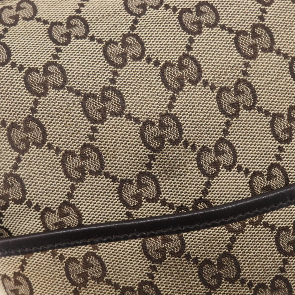 GUCCI GG Canvas Shoulder Bag Beige Silver 145857 Auth 207754