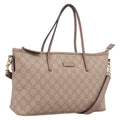 GUCCI GG Supreme Hand Bag PVC 2way Pink Gold Tone 353439 Auth 207789