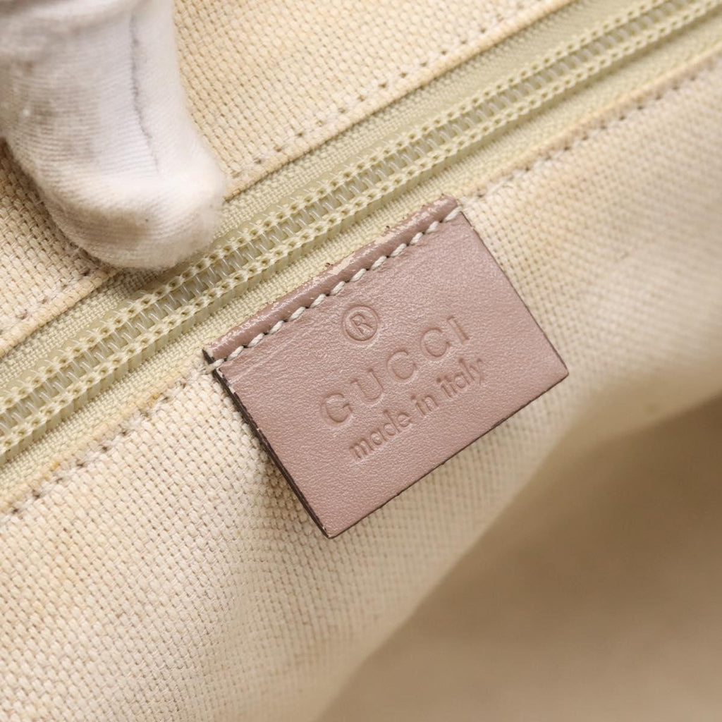 GUCCI GG Supreme Hand Bag PVC 2way Pink Gold Tone 353439 Auth 207789