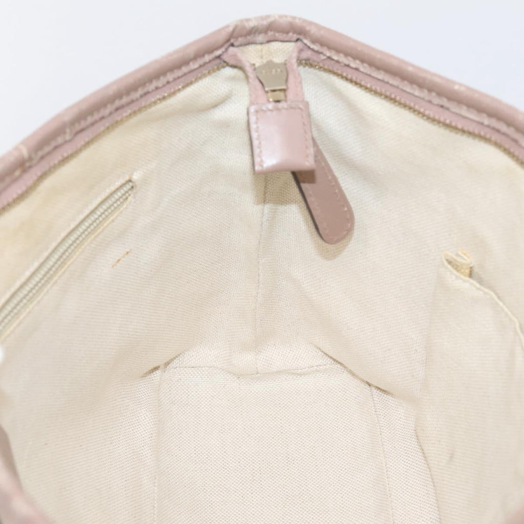 GUCCI GG Supreme Hand Bag PVC 2way Pink Gold Tone 353439 Auth 207789
