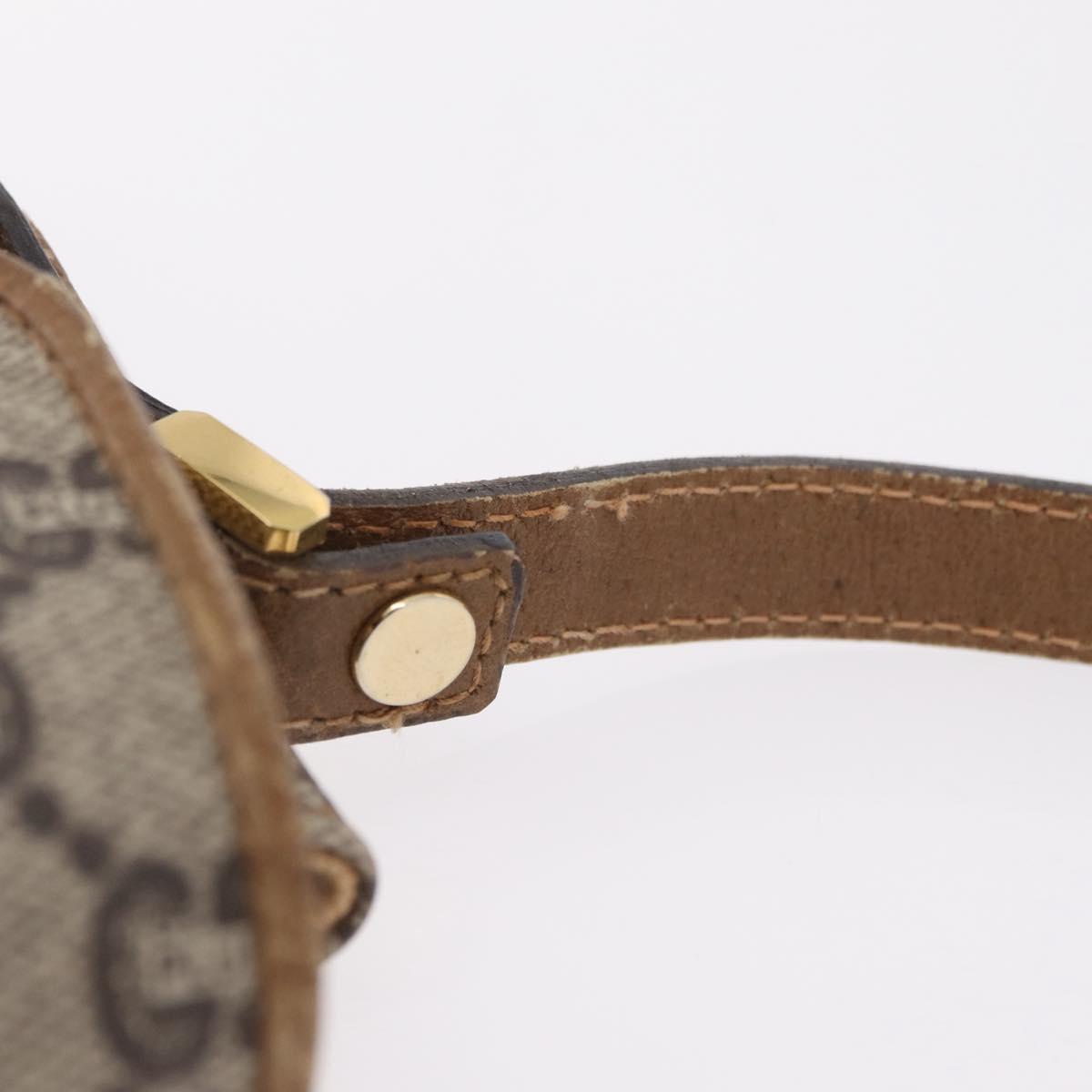 GUCCI GG Plus Supreme Shoulder Bag PVC Beige Gold Auth 207802
