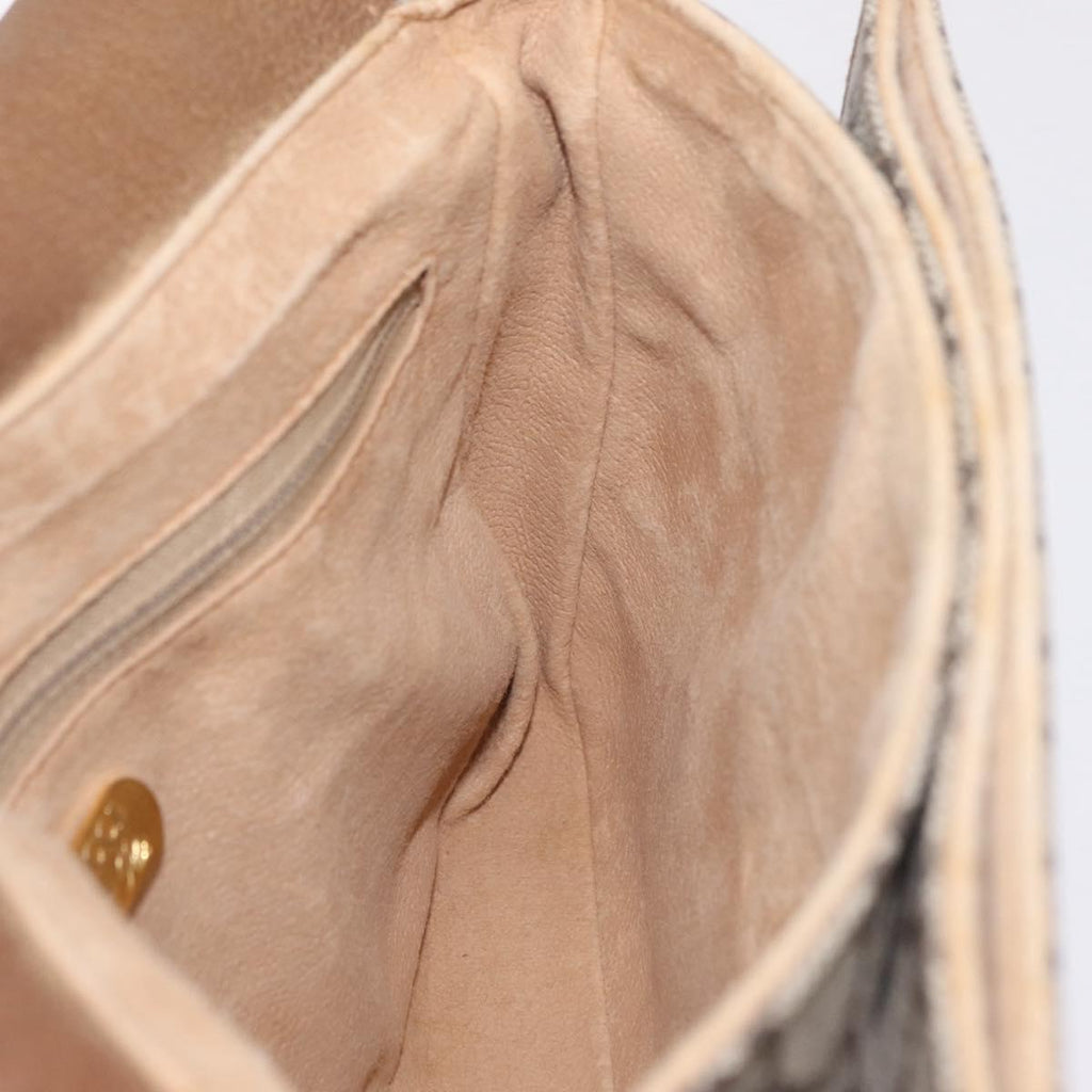 GUCCI GG Plus Supreme Shoulder Bag PVC Beige Gold Auth 207802