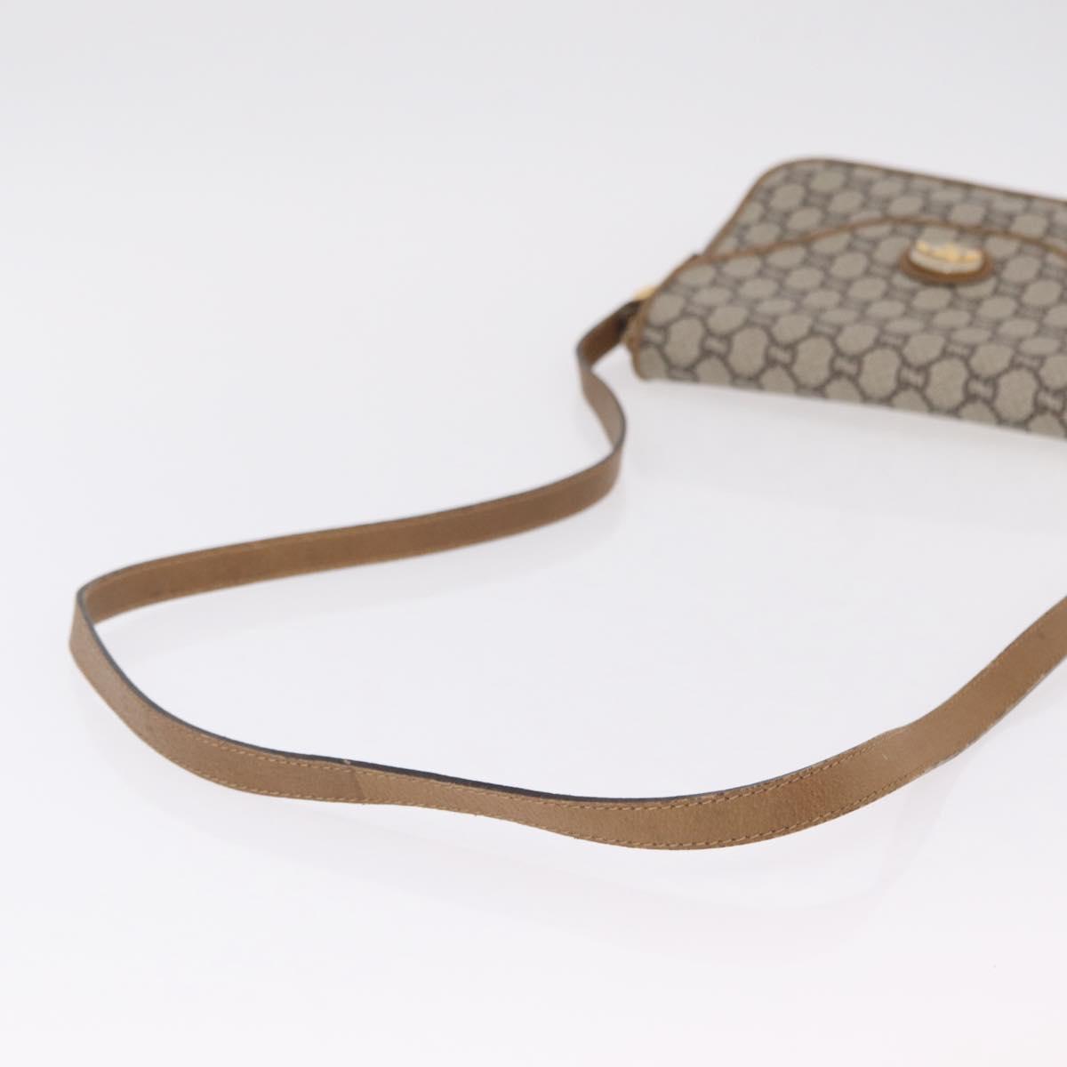 GUCCI GG Plus Supreme Shoulder Bag PVC Beige Gold Auth 207802