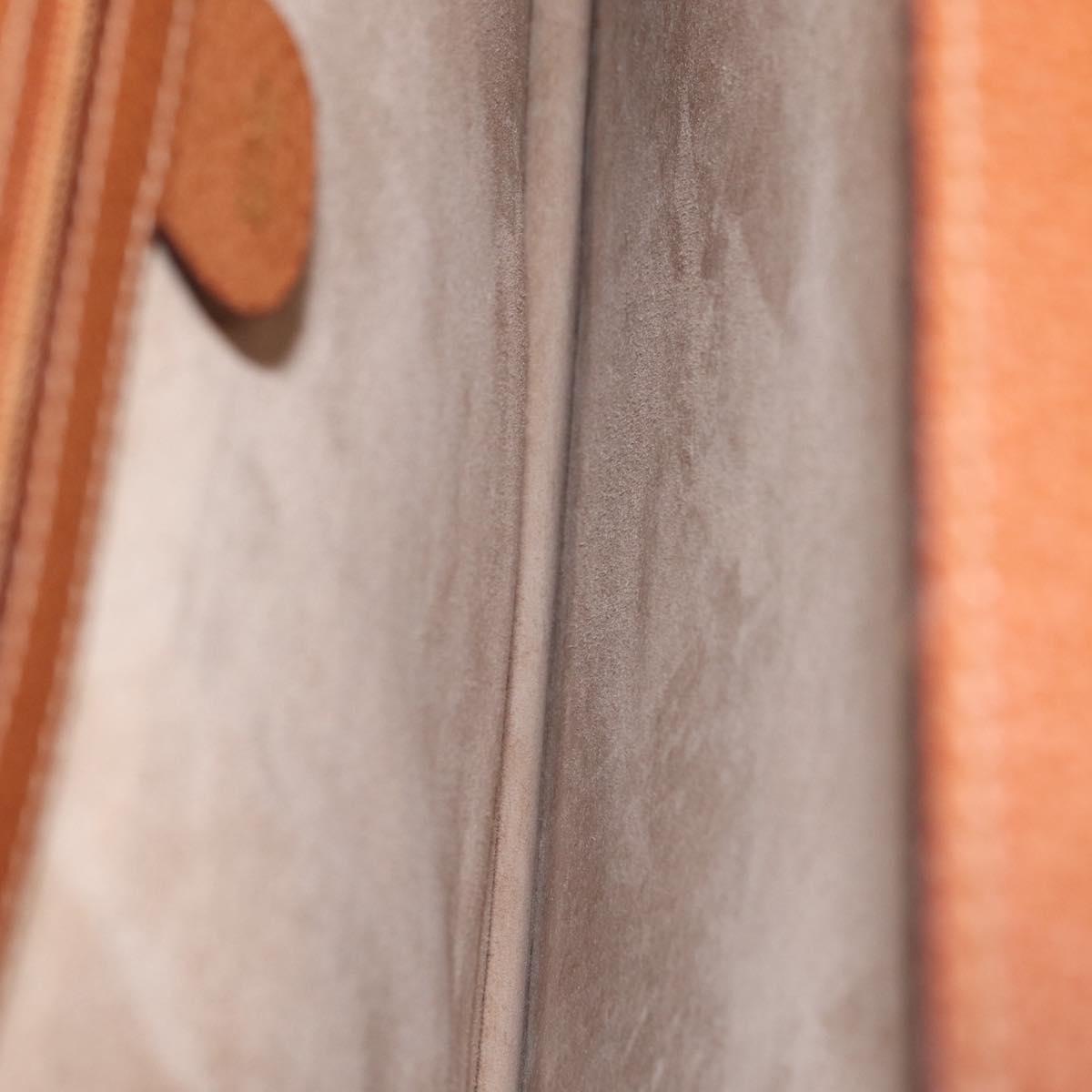 GUCCI Business Bag Leather Brown Gold Auth 207834