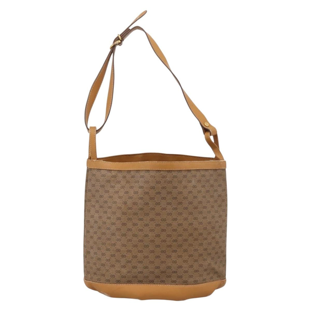 GUCCI Micro GG Supreme Shoulder Bag PVC Beige Gold 001 14 0934 Auth 207835