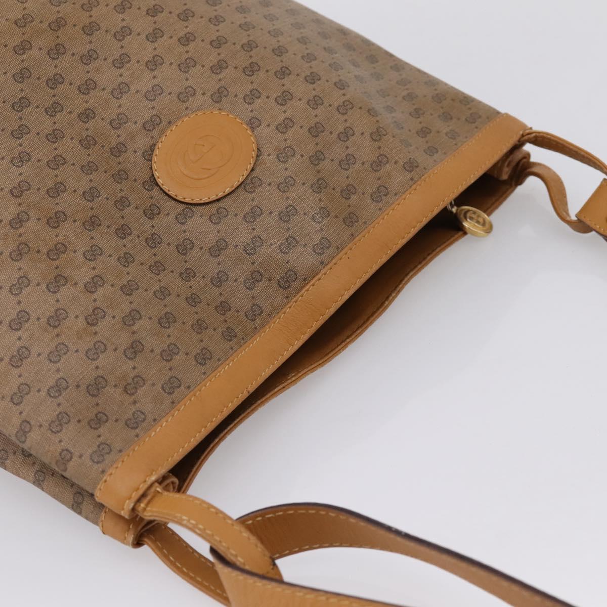 GUCCI Micro GG Supreme Shoulder Bag PVC Beige Gold 001 14 0934 Auth 207835