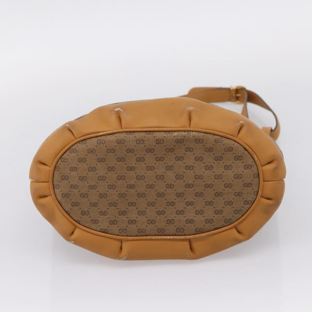 GUCCI Micro GG Supreme Shoulder Bag PVC Beige Gold 001 14 0934 Auth 207835