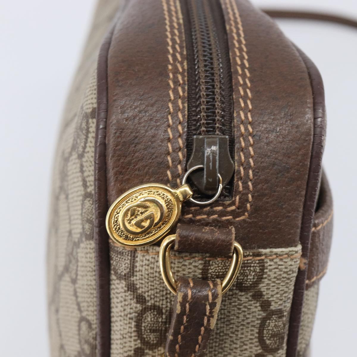 GUCCI GG Supreme Shoulder Bag PVC Beige Gold 007 115 6423 Auth 207837