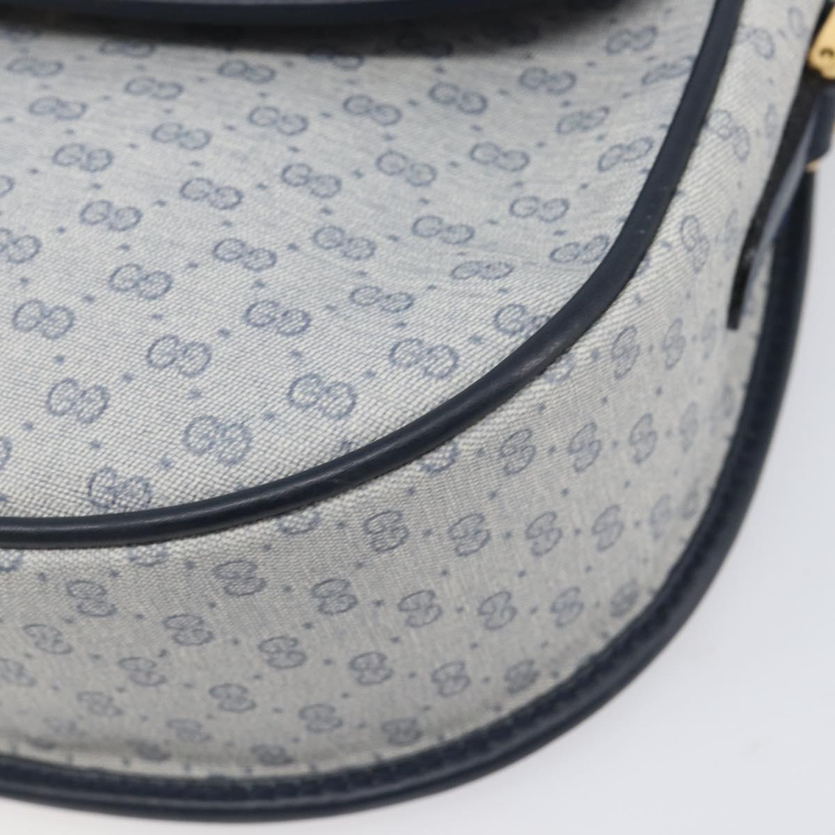 GUCCI Micro GG Supreme Shoulder Bag PVC Navy Gold 007 58 0074 Auth 207839