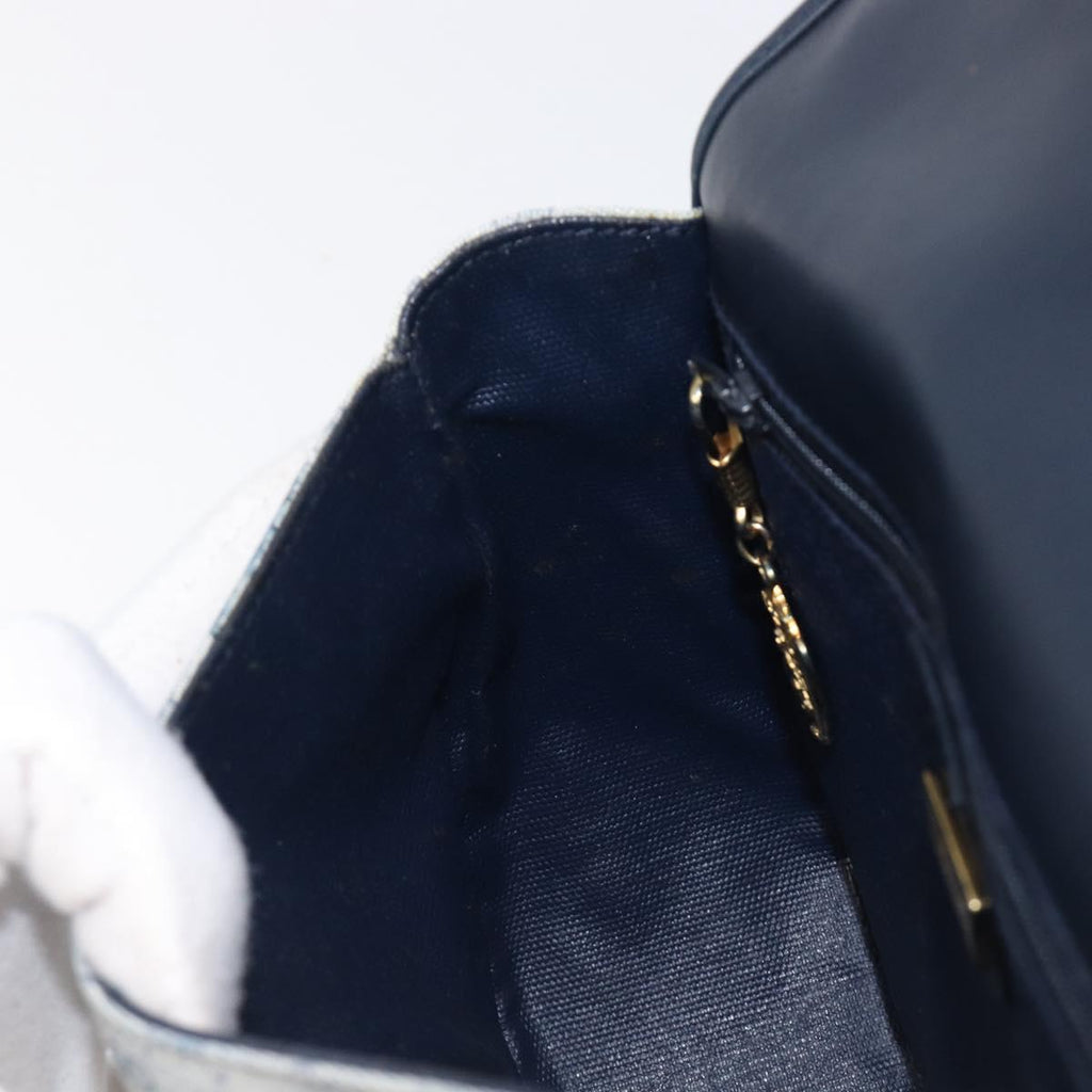 GUCCI Micro GG Supreme Shoulder Bag PVC Navy Gold 007 58 0074 Auth 207839