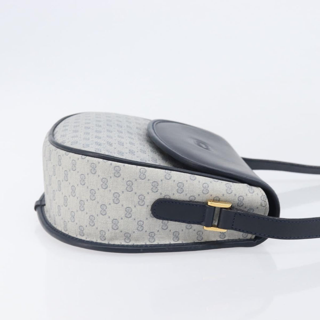 GUCCI Micro GG Supreme Shoulder Bag PVC Navy Gold 007 58 0074 Auth 207839