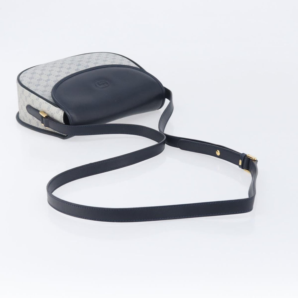 GUCCI Micro GG Supreme Shoulder Bag PVC Navy Gold 007 58 0074 Auth 207839