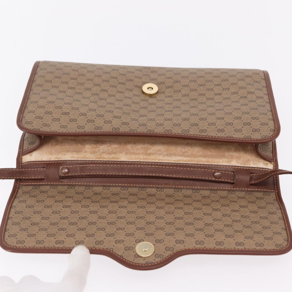 GUCCI Micro GG Supreme Shoulder Bag PVC Beige Gold 004 106 0146 Auth 207841
