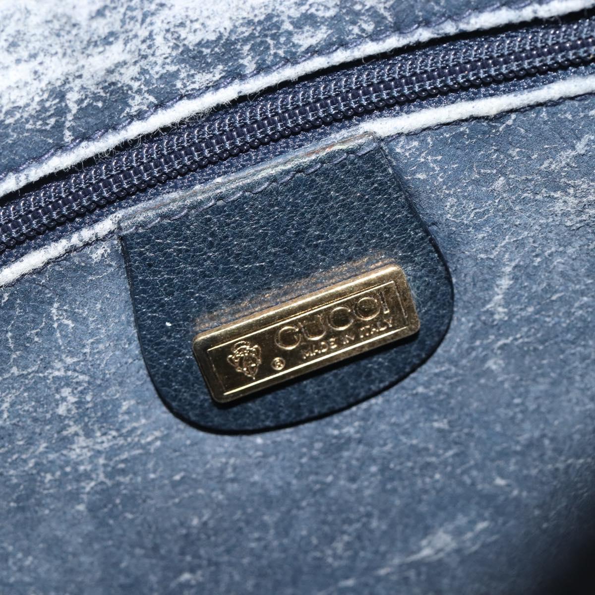 GUCCI Micro GG Supreme Shoulder Bag PVC Navy Gold 007 084 0423 Auth 207844