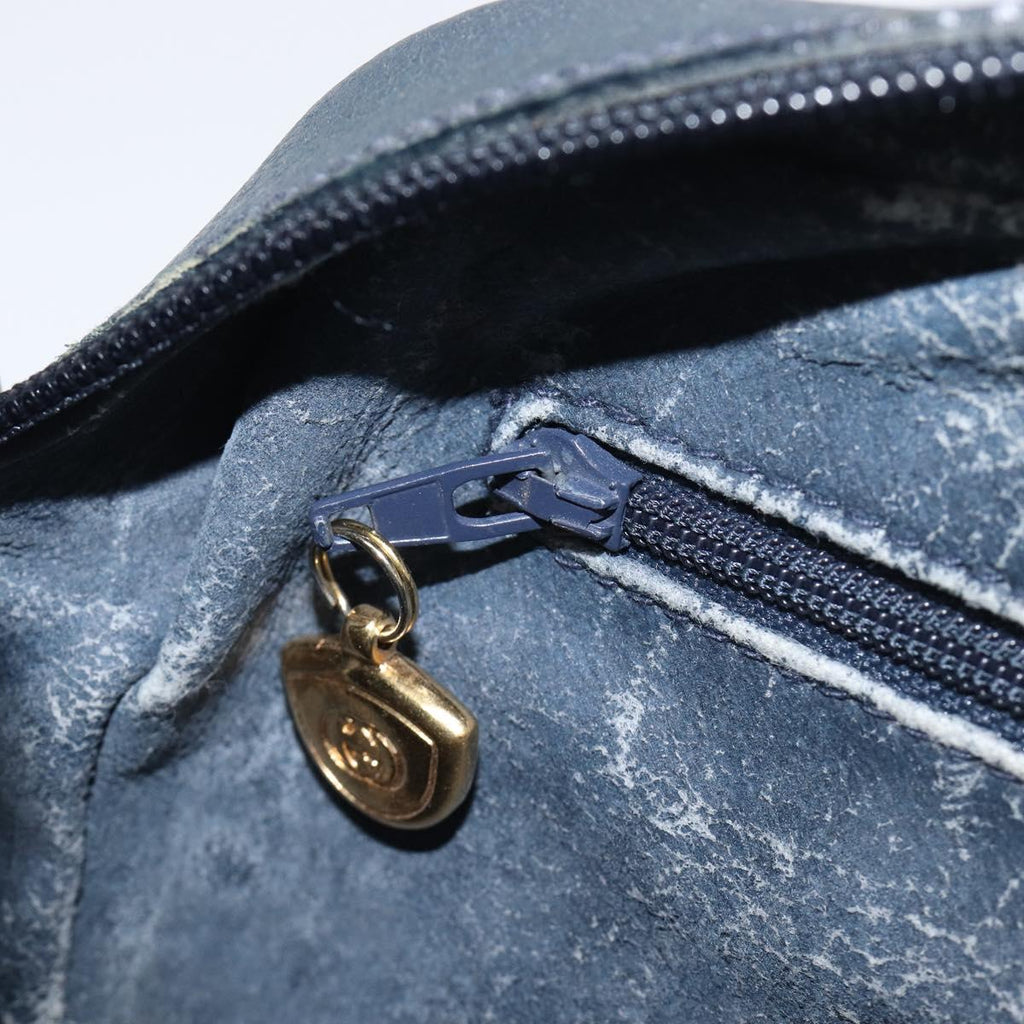 GUCCI Micro GG Supreme Shoulder Bag PVC Navy Gold 007 084 0423 Auth 207844