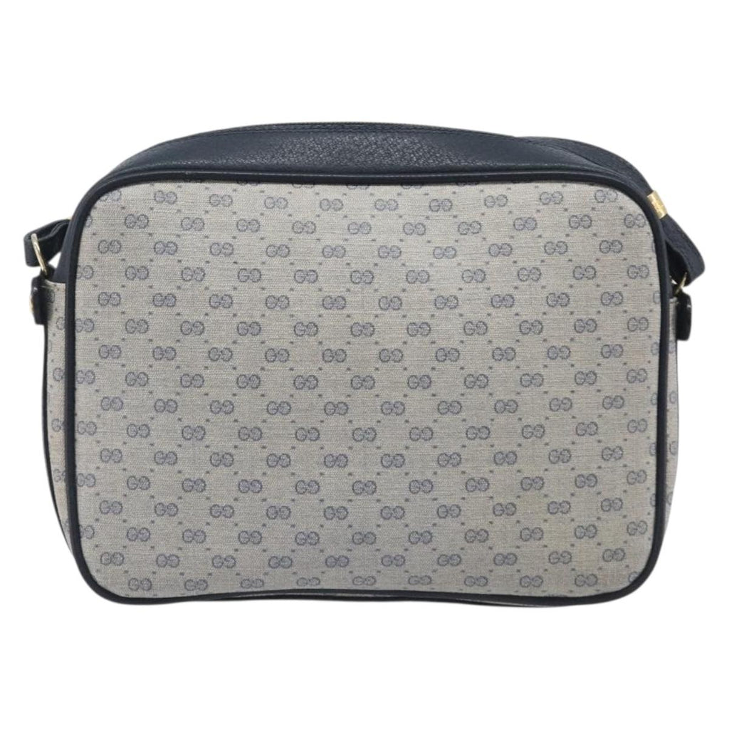 GUCCI Micro GG Supreme Shoulder Bag PVC Navy Gold 007 084 0423 Auth 207844