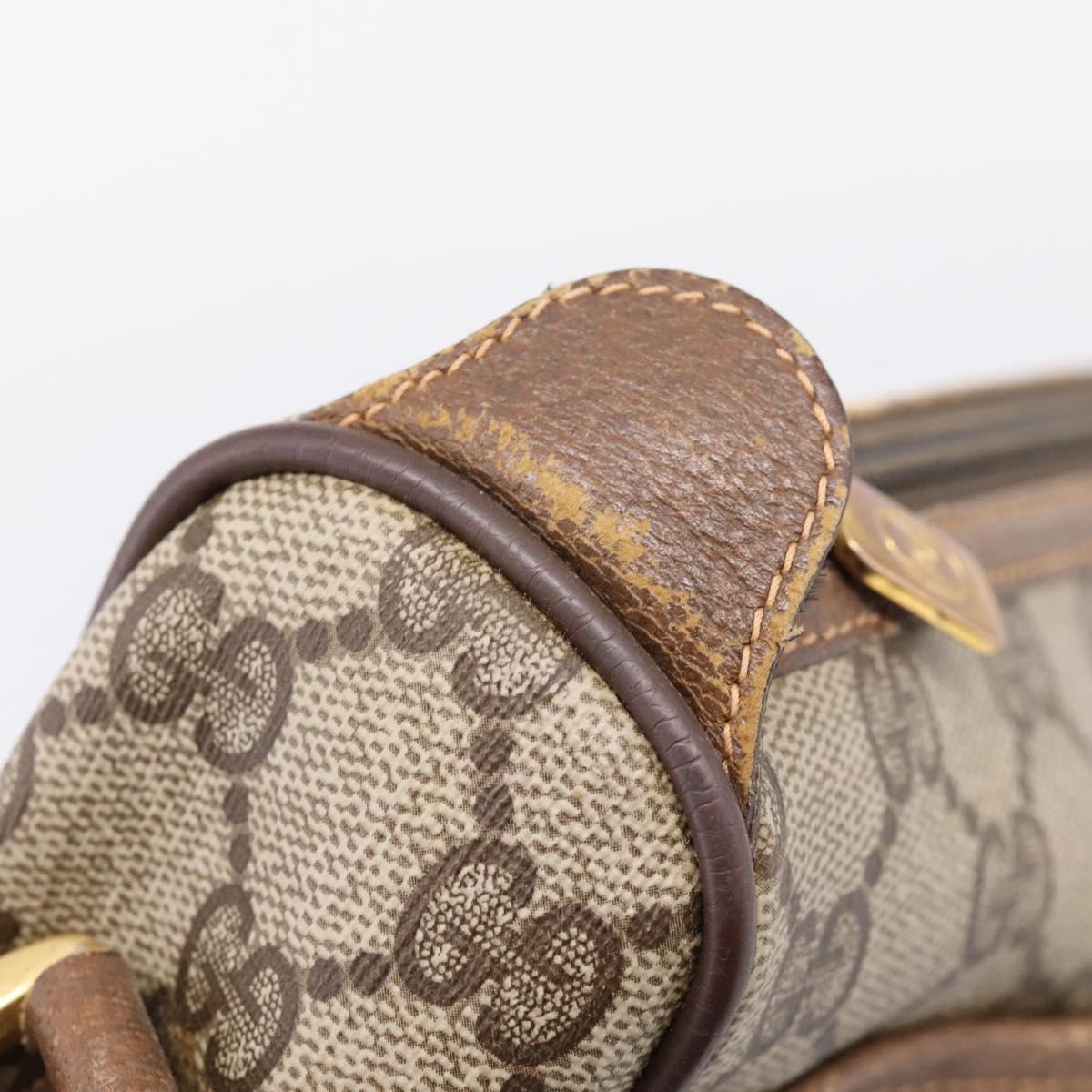 GUCCI GG Supreme Web Sherry Line Bag PVC Beige Gold 89 02 077 Auth 207845