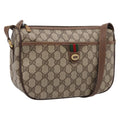 GUCCI GG Supreme Web Sherry Line Bag PVC Beige Gold 89 02 077 Auth 207845