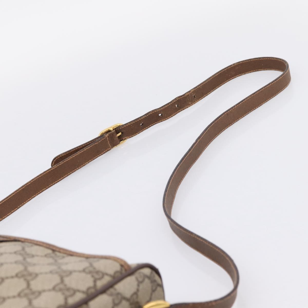 GUCCI GG Supreme Web Sherry Line Bag PVC Beige Gold 89 02 077 Auth 207845