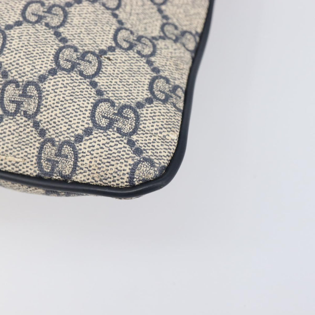 GUCCI GG Supreme Shoulder Bag PVC Navy Silver 295257 Auth 207858