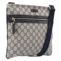 GUCCI GG Supreme Shoulder Bag PVC Navy Silver 295257 Auth 207858