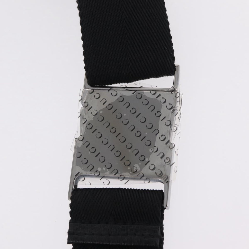 GUCCI GG Canvas Waist Bag Black Silver 131236 Auth 207862V