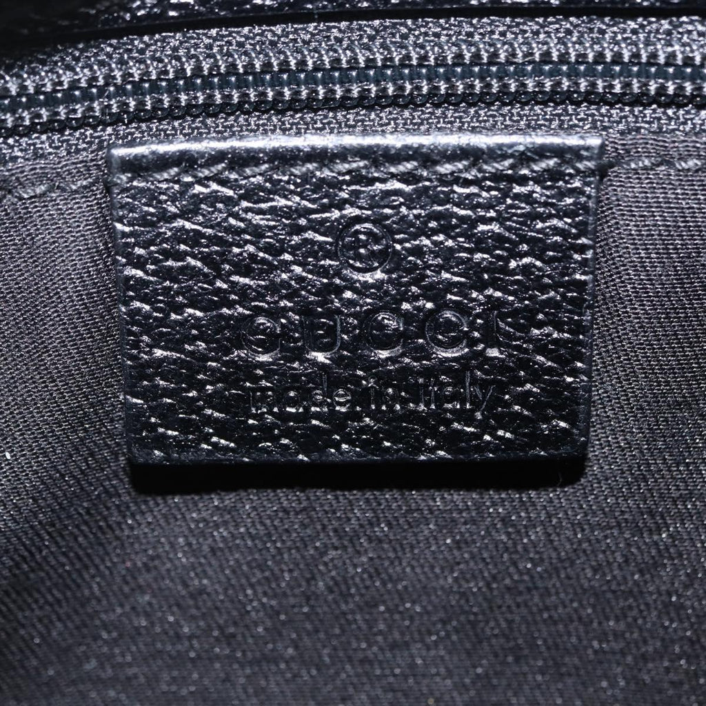 GUCCI GG Canvas Waist Bag Black Silver 131236 Auth 207862V