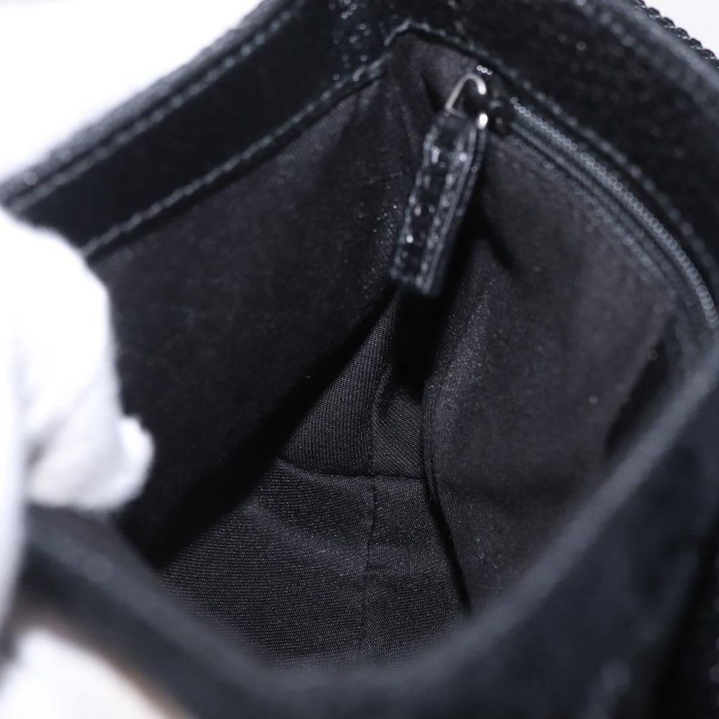 GUCCI GG Canvas Waist Bag Black Silver 131236 Auth 207862V