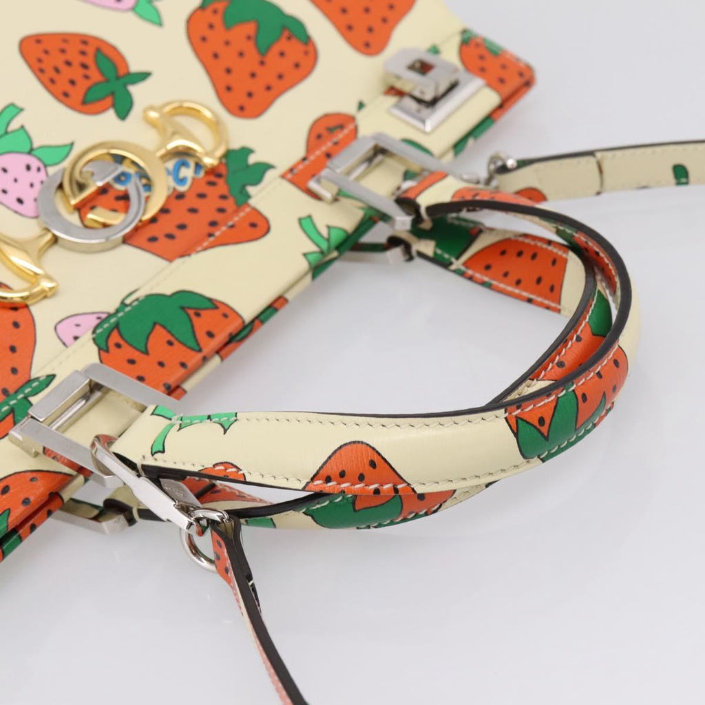 GUCCI Zumi Hand Bag Leather 2way Multicolor Silver 564714 Auth 207924M