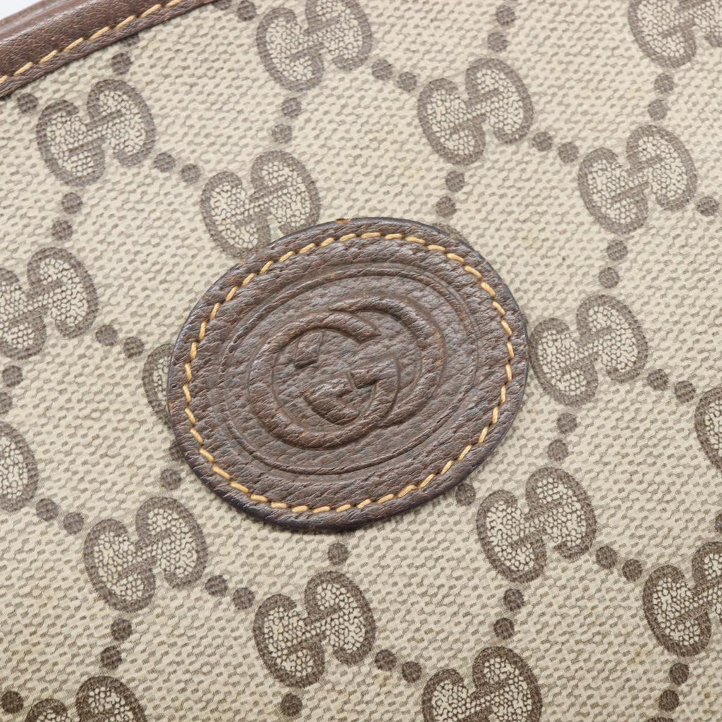 GUCCI GG Supreme Shoulder Bag PVC Beige Gold Tone 007 89 1096 Auth 207931