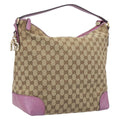 GUCCI GG Canvas Shoulder Bag Beige Gold 269958 Auth 207998A