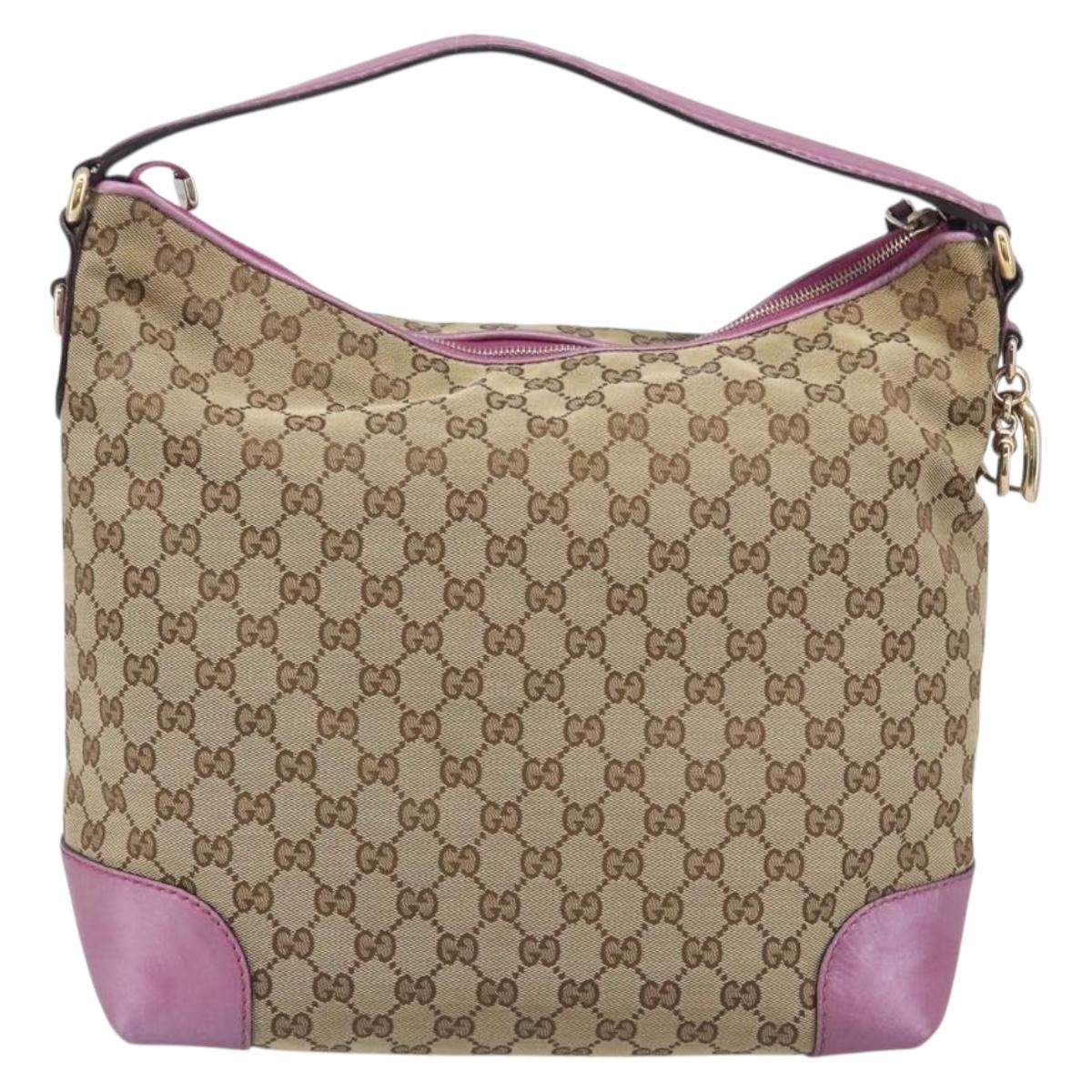GUCCI GG Canvas Shoulder Bag Beige Gold 269958 Auth 207998A