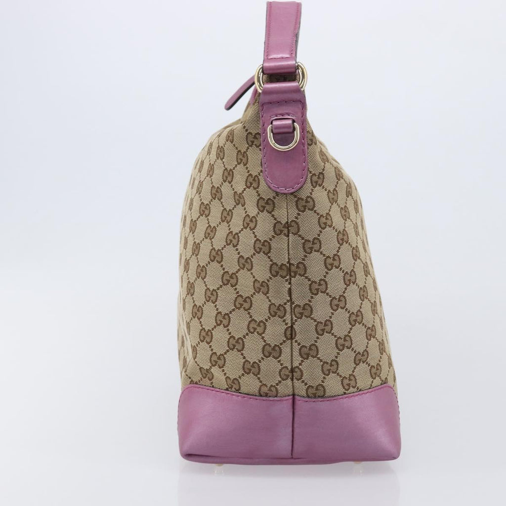 GUCCI GG Canvas Shoulder Bag Beige Gold 269958 Auth 207998A