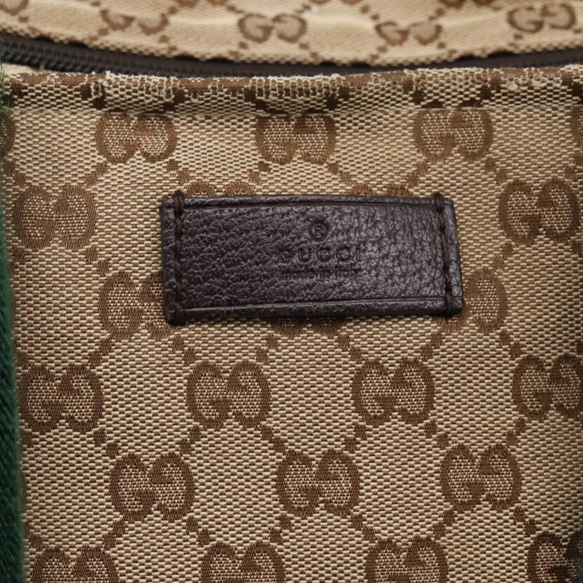 GUCCI GG Canvas Web Sherry Line Tote Bag Beige 155524 Auth 208012