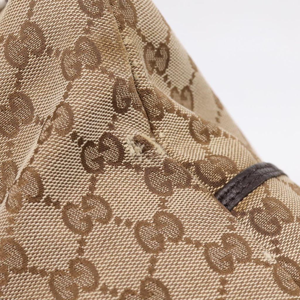 GUCCI GG Canvas Web Sherry Line Tote Bag Beige 155524 Auth 208012