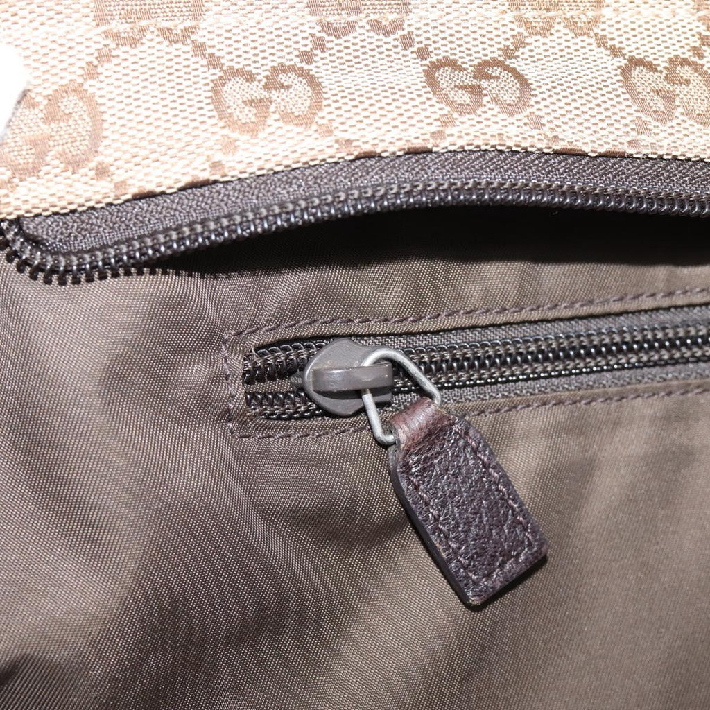 GUCCI GG Canvas Web Sherry Line Tote Bag Beige 155524 Auth 208012