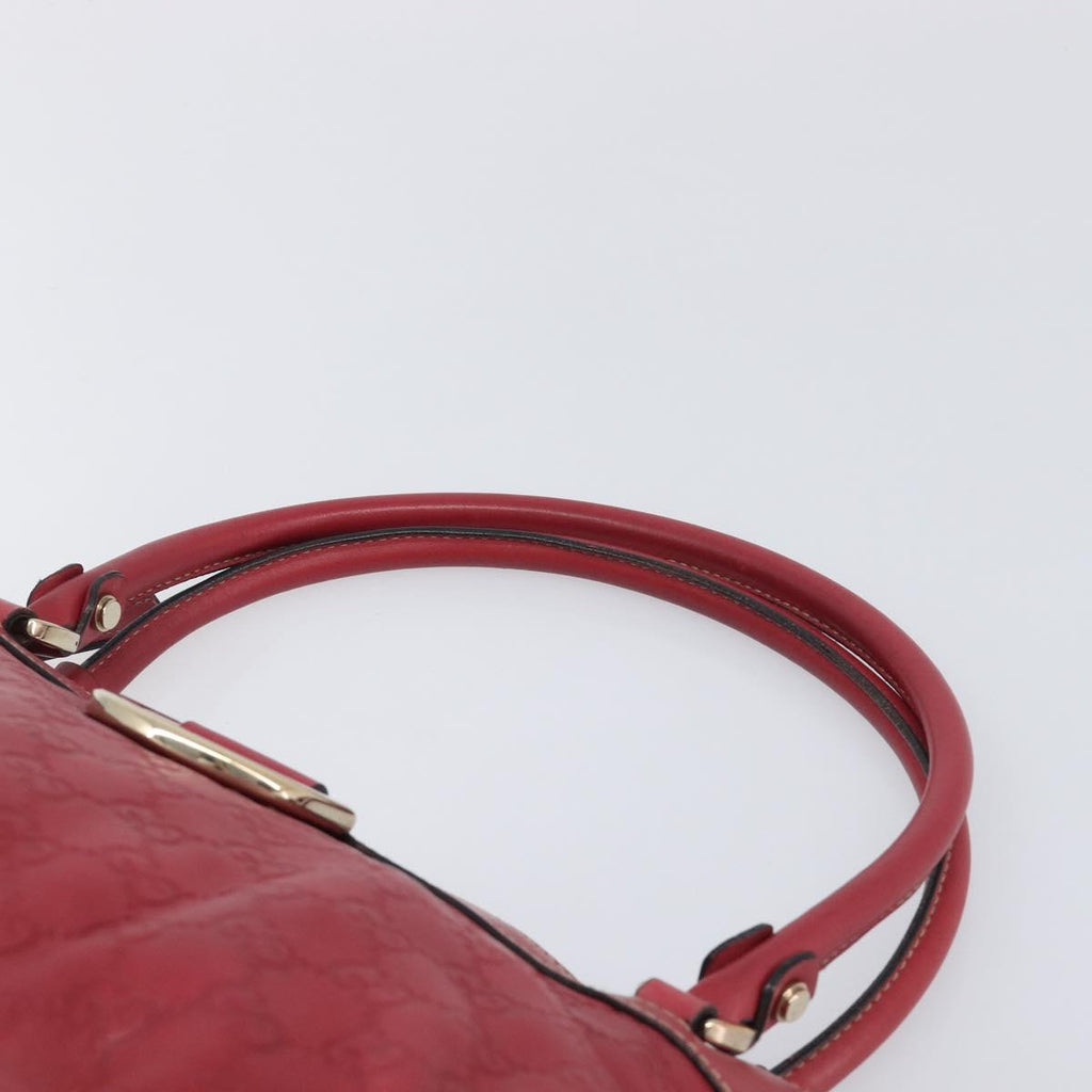 GUCCI GG Canvas Guccissima Abbey Hand Bag Leather Red Gold 189831 Auth 208023A